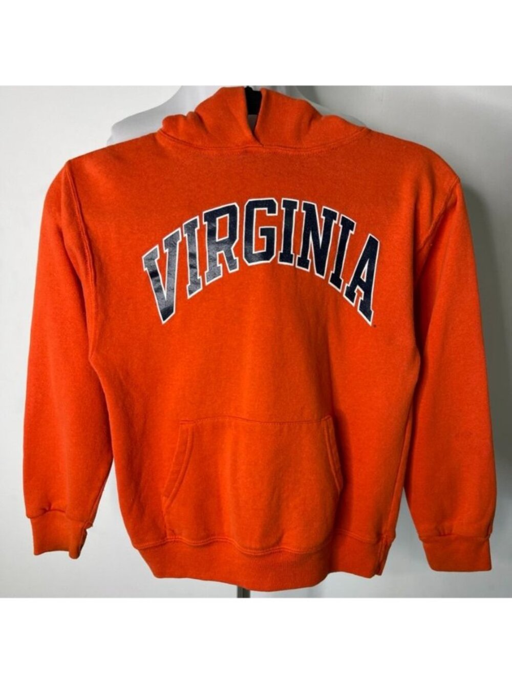 Virginia Cavaliers Youth Hoodie Orange UVA Arched Spellout Sweatshirt Size M 10Y